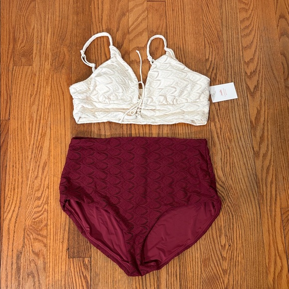 Andie Bikini Set Cabarete Top Super High Waisted Bottom Lace size Large NWT - Picture 2 of 10
